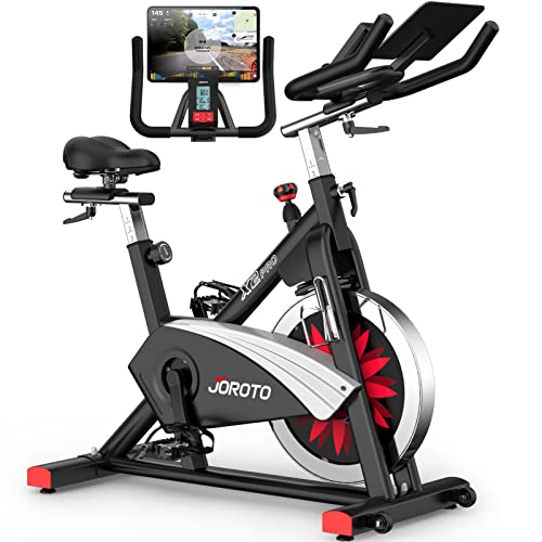 JOROTO X2|X2PRO Exercise Bike, X4S Bluetooth Stationary Indoor Cycling Bike with Readable 100 Levels Magnetic Resistance, Plus 12.6 inch Tablet Bracket Exercise Bikes for Home