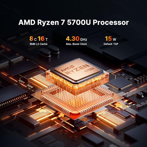 P4 Light Gaming Mini PC, Ryzen 7 5825U, 32GB RAM 1TB SSD, 11 Pro Triple 4K 60HZ Displays Desktop Computers, Support PS3 Emulator Micro PC, HDMI+DP+Type-C, WiFi 6E, BT5.2, Dual 2.5GbE LAN