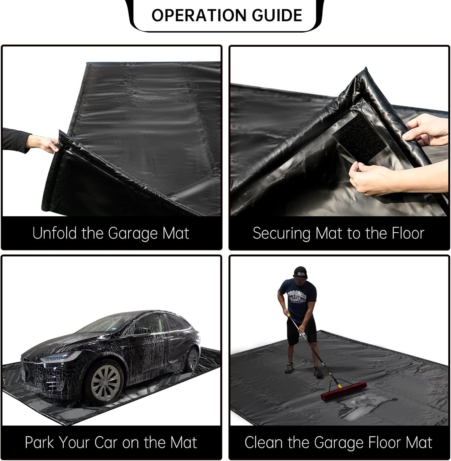 Loninak Garage Floor Mat 8'6"x20' Garage Containment Mat for Winter Garage Floor Protection Mat for All Seasons Garage Water Barrier Snow Melting Mat Large Cars SUVs