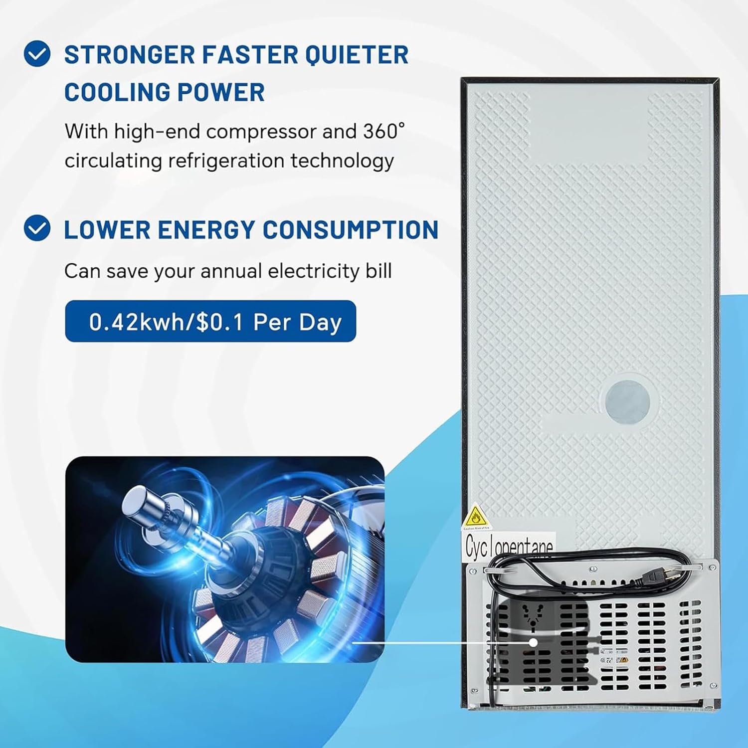 Compact Mini Fridge with Freezer 4.0 Cu.Ft Dual Zone Small Refrigerator 7 Level Adjustable Mechanical Thermostat Removable Glass Shelves LED Lighting for Bedroom, Kitchen, Dorm, Apartment, Bar, Office