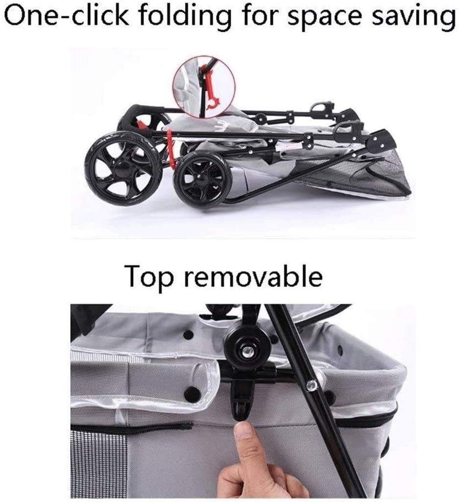 Double Dog Stroller Home Pet Stroller Travel Outdoor Cart Dog Cat Carrier Pet Pipe High-Intensity (C) (A)