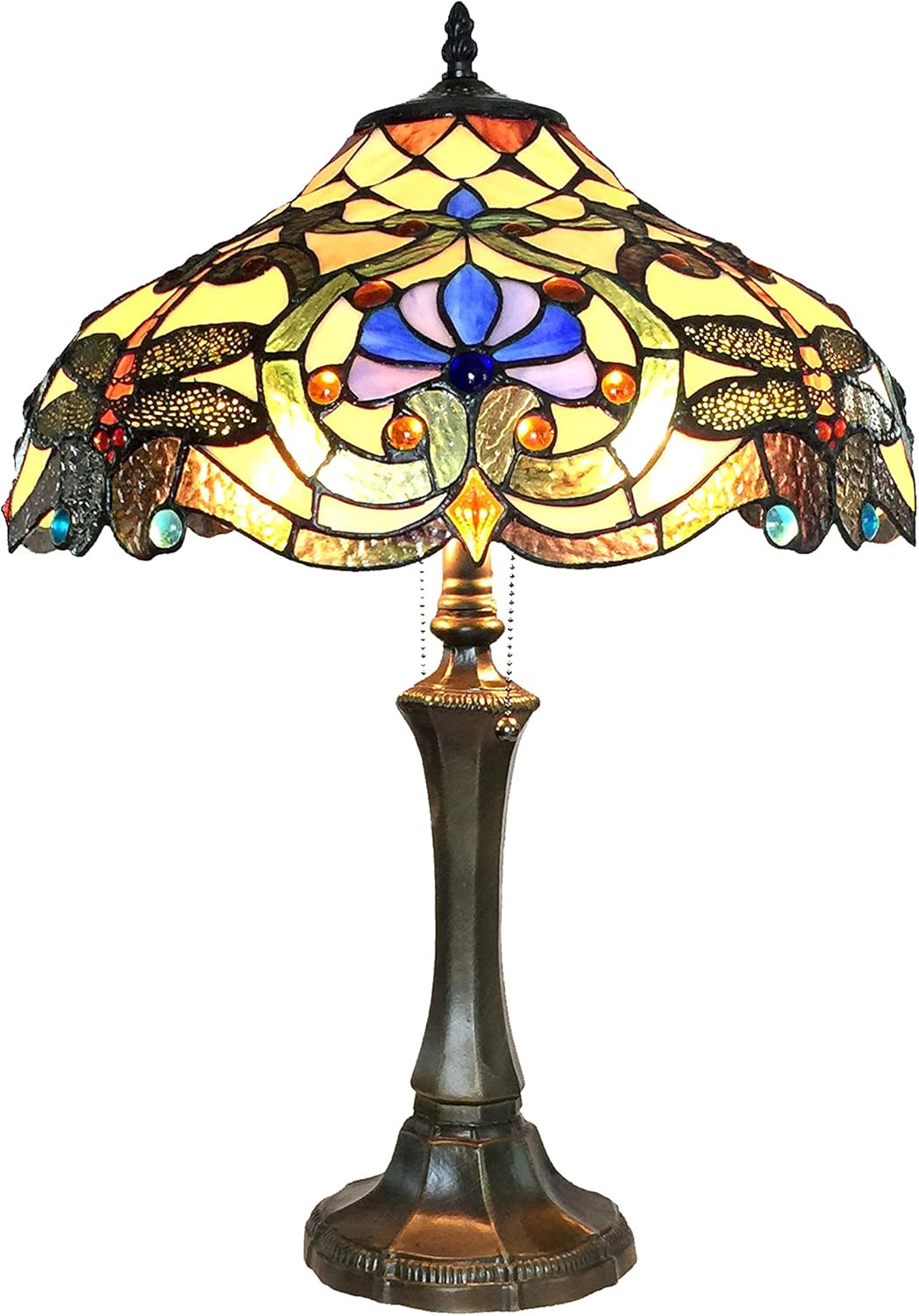 Tiffany-Style 2 Light Dragonfly Table Lamp 17" Shade