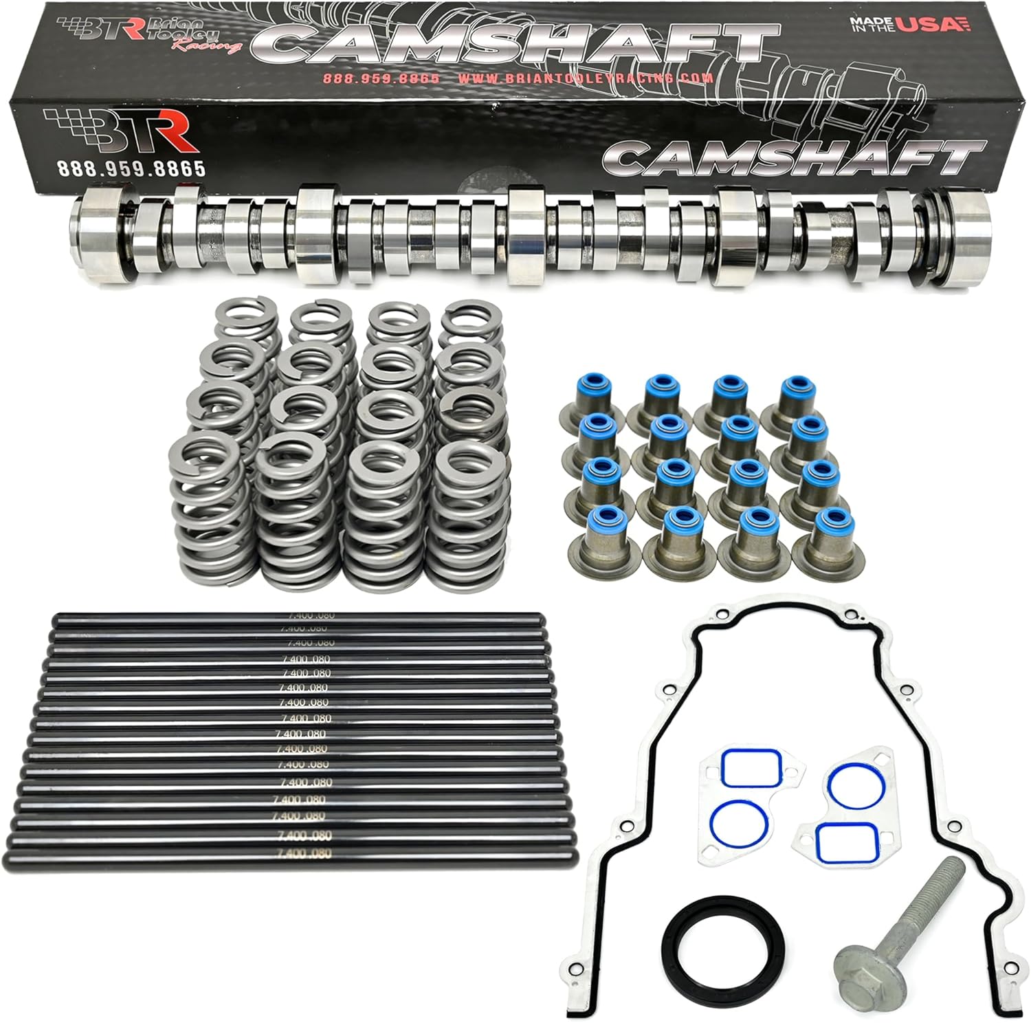 Brian Tooley Racing BTR Stage 4 Truck Camshaft Install Kit -Fits Gen III/IV LS 4.8L 5.3L LS Vortec Trucks (Includes Cam Kit, Gaskets, Lifters & Trays)