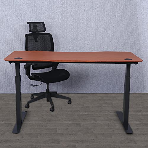 ApexDesk Elite Pro Series 71" x 33" Electric Height Adjustable Stand up Desk, Sit Stand Home Office Desk, Computer Desk - Curved Grey Top/Black Frame