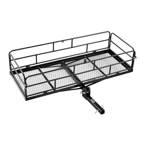 VEVOR 70" x 30" x 6", Hitch Cargo Carrier, 500 lbs Capacity with Nighttime Reflective Reminder, Folding Hitch Mount Cargo Carrier Basket with Hitch Lock for 2" Receiver, Fit for SUVs