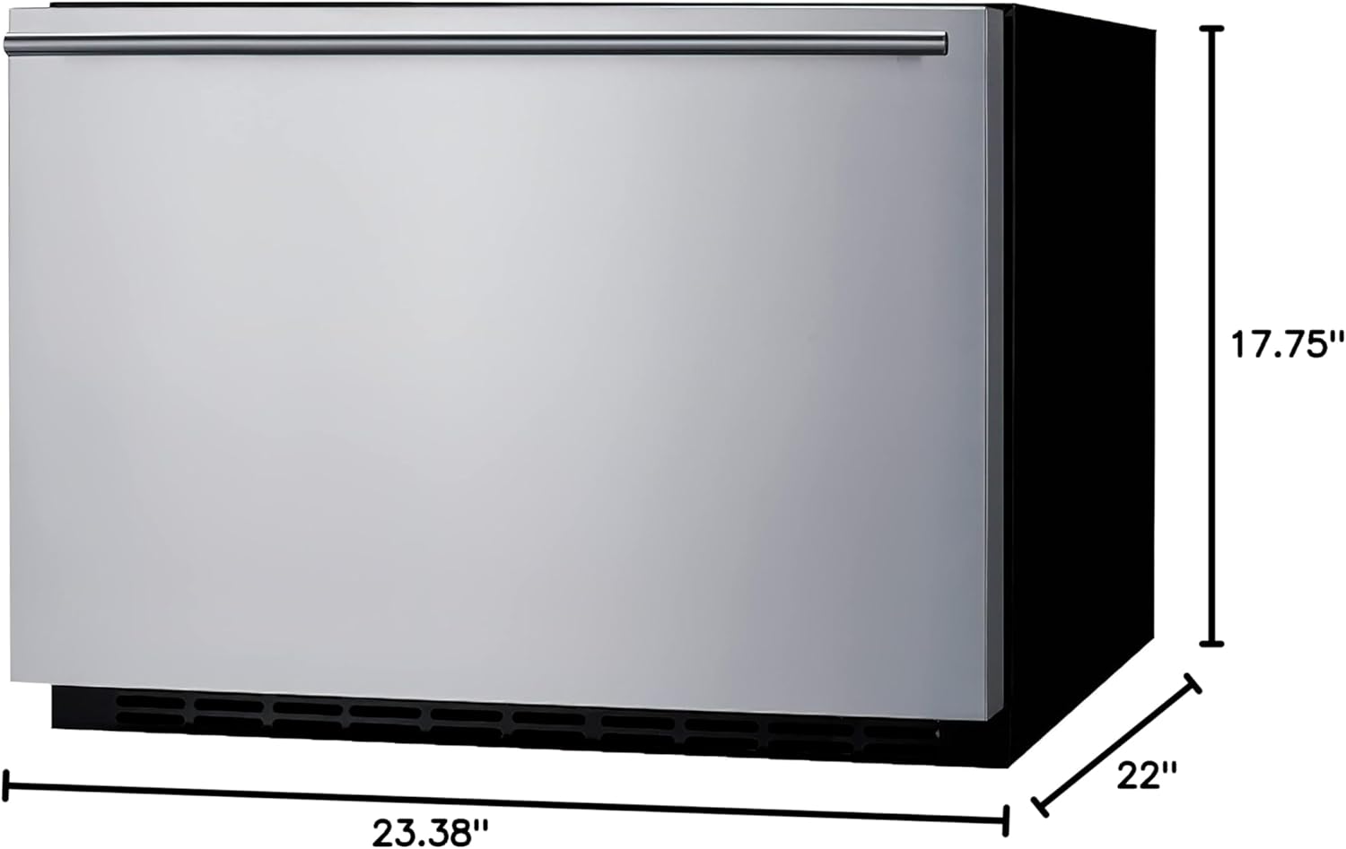 Summit Appliance SDR24 24" Wide Built-In Drawer Refrigerator; 2 cu.ft Capacity; Panel Ready Drawer Front (Not Included); Frost-free Operation