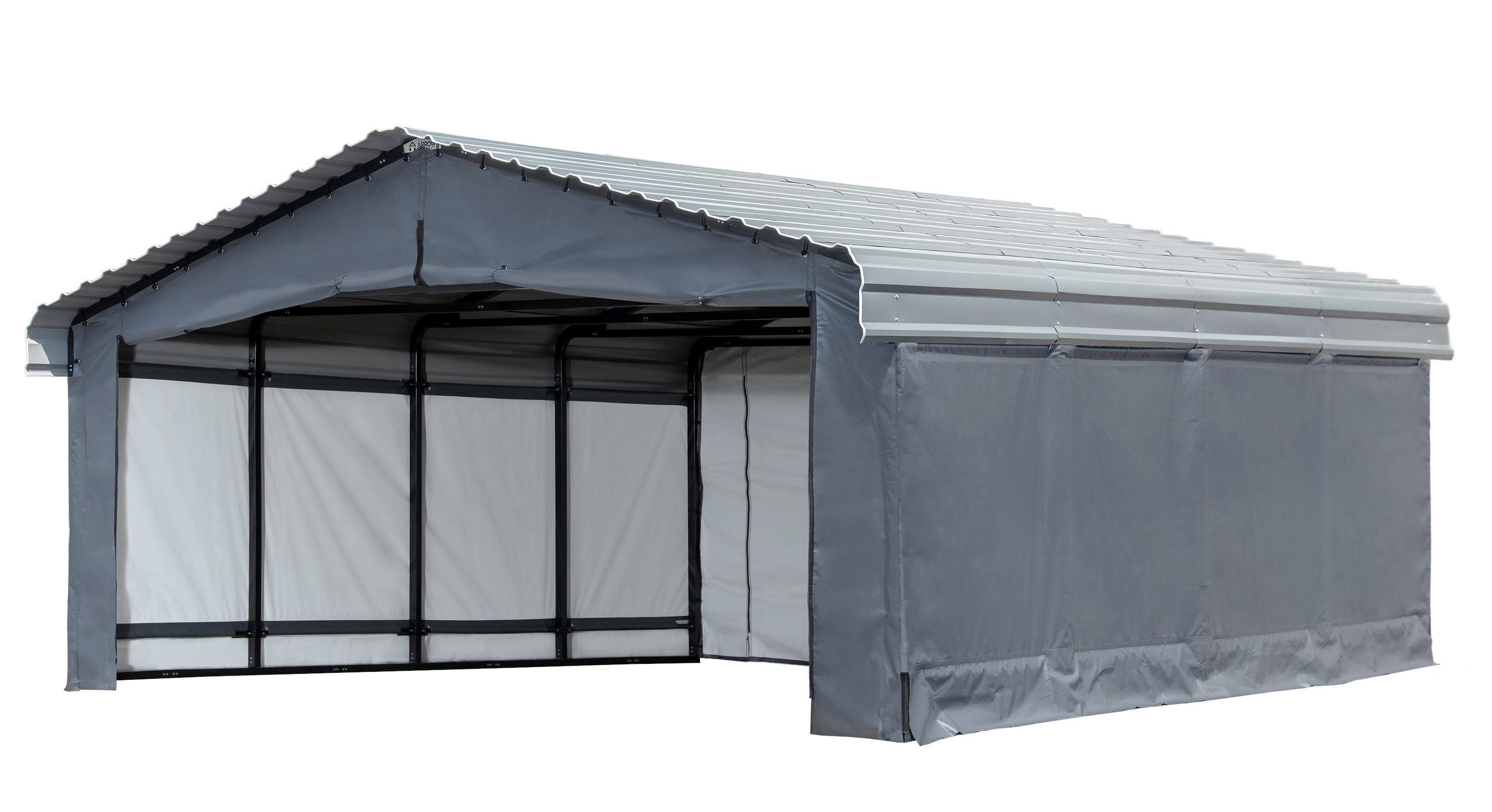 Arrow Carport 20 ft. x 20 ft. Enclosure Kit, Gray