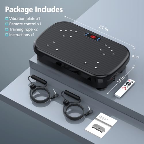 Vibration Plate Exercise Machine, Power Waver Vibration Plate Platform for Lymphatic Drainage Whole Body Vibration Plate Machine Helps Weight Loss Shaping Toning Wellness Home Gyms Workout