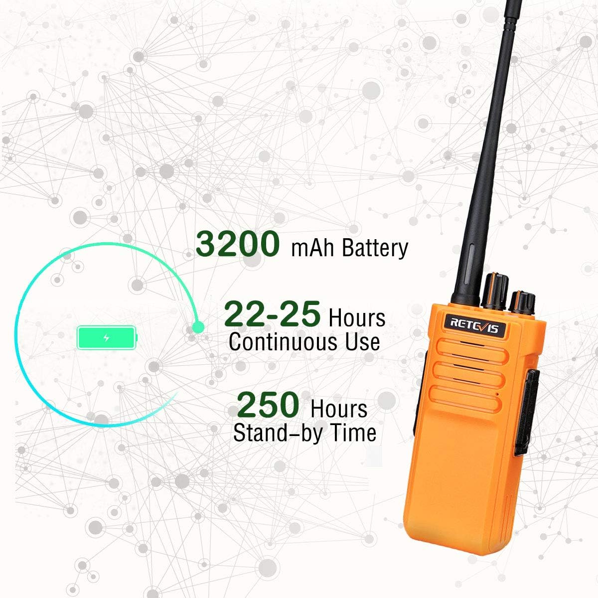 Retevis RT29 Two Way Radios Long Range Rechargeable,High Power 2 Way Radio,Adults Walkie Talkies with IP67 Waterproof Mic VOX Emergency Alarm for Survive Adventure Offroad(2 Pack)