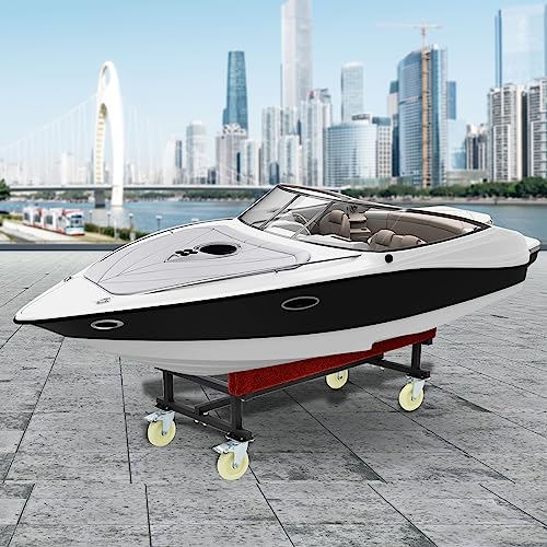Watercraft PWC Dolly,Jet ski Dolly tolerable 1300 LBS Capacity Boat Storage Trailer Adjustable Width with Four Casters & Two Brakes,Heavy Duty Boat standsfor Dinghy, Sailboat