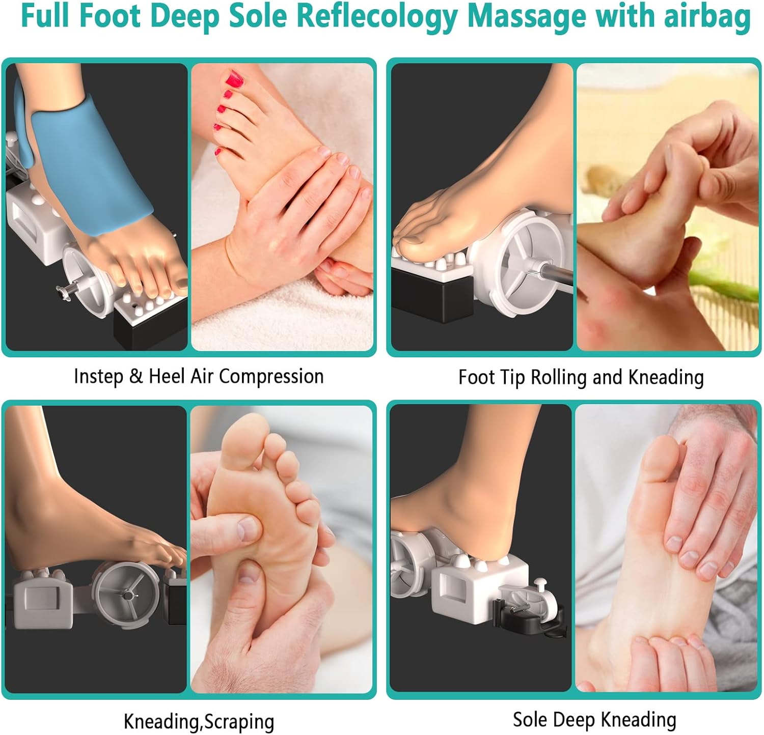 Foot Massager Machine with Soothing Heat and Air Compression,Shiatsu Foot Massage Deep Kneading Therapy, Adjustable Intensity Relax Settings,Feet Massager Relieve Muscle Pain 3 Modes, Remote Control