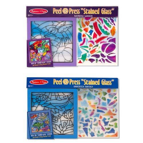 Melissa u0026 Doug Stained Glass Made Easy Activity Kits Set: Ocean and Safari