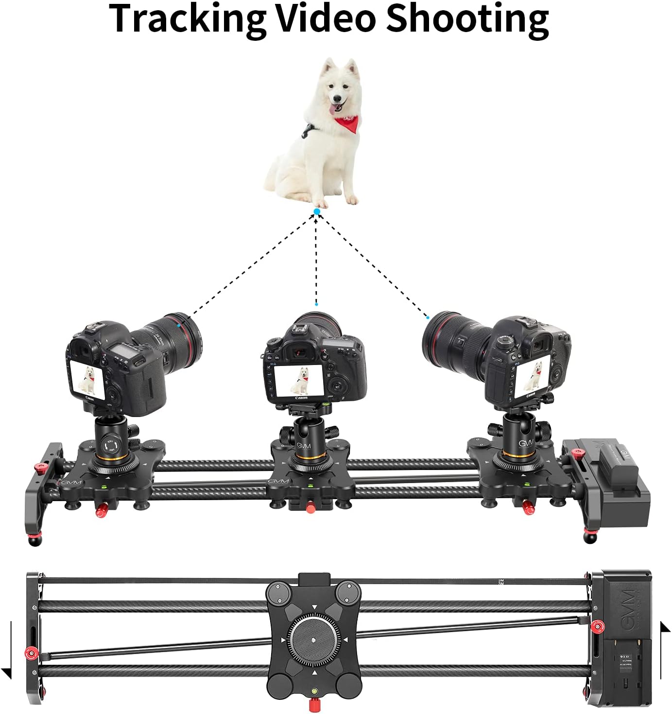 GVM Motorized Camera Slider,31 APP Control Carbon Fiber Dolly Rail Camera Slider with with Motorized Time Lapse and Video Shot Follow Focus Shot and 120 Degree Panoramic Shooting