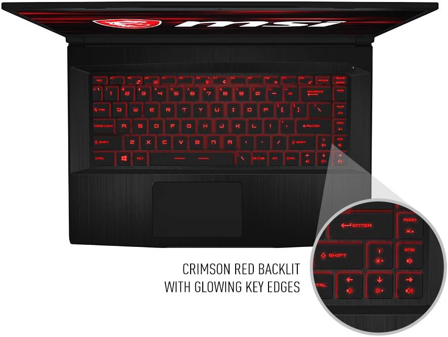 MSI GF63 Thin 9SC-066 15.6" Gaming Laptop, Thin Bezel, Intel Core i7-9750H, NVIDIA GeForce GTX1650, 16GB, 512GB NVMe SSD