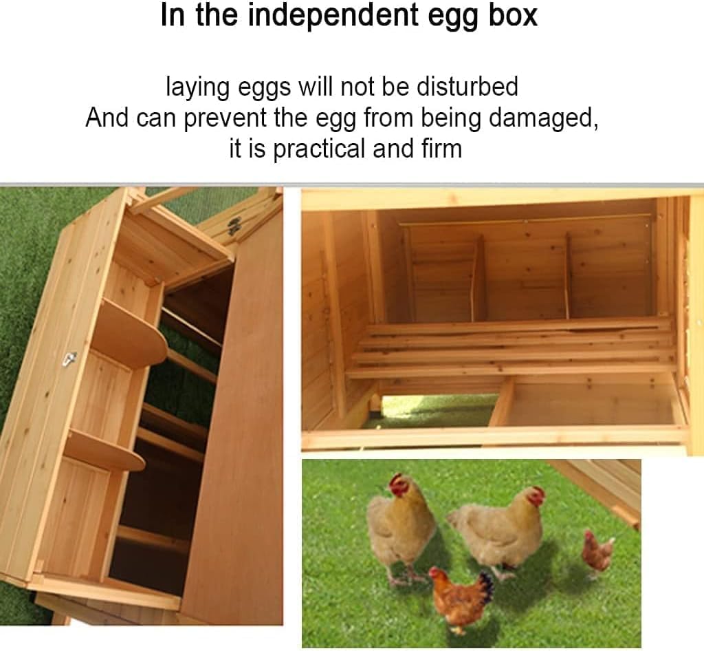 Original Chicken Duck Cage Rabbit Hutch Poultry Habitat, 50inch Deluxe Wooden Chicken Coop Indoor/Outdoor Pets Crate House Large Run Outdoor Rabbit Hutch Bunny Cage Poultry Coop Suit