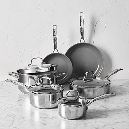 Henckels Clad H3 Stainless Steel Ceramic Nonstick Cookware Set
