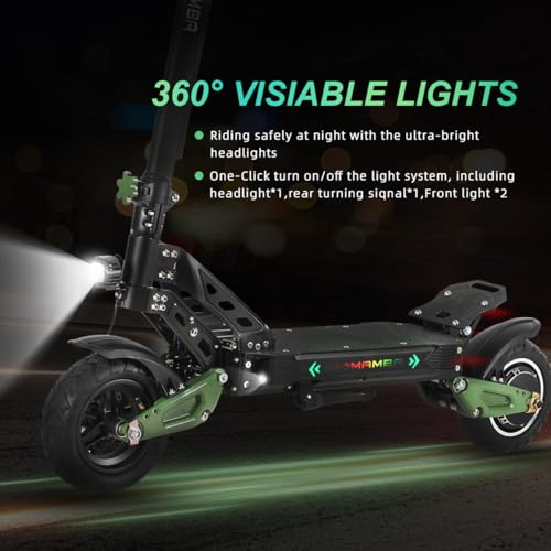 ZU06 1200W Adults Electric Scooter Up to 35 MPH, 52V Battery 50 Miles Long Range, Dual Suspension and Hydraulic Disc Brakes, 10" Off Road Fat Tires Fast E Scooter for Adults with Seat