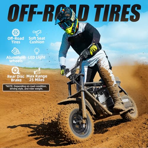 Mini Bike, Gas Dirt Bike, Minibike, Gas Powered Mini Bikes for Adults, 99cc-4 Stroke Pit Bike with Led Light, Min Dirtbike, Motorcycle Max Load 200 Lbs, Max Speed 28 Mph, Age13+
