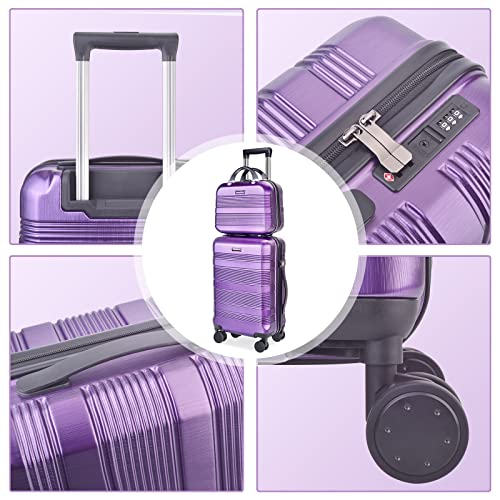 28" Expandable Luggage, Lightweight ABS+PC Carrying Suitcase with TSA Lock, Hard Case Luggage with Swivel Wheels (Black, 28" Check in)