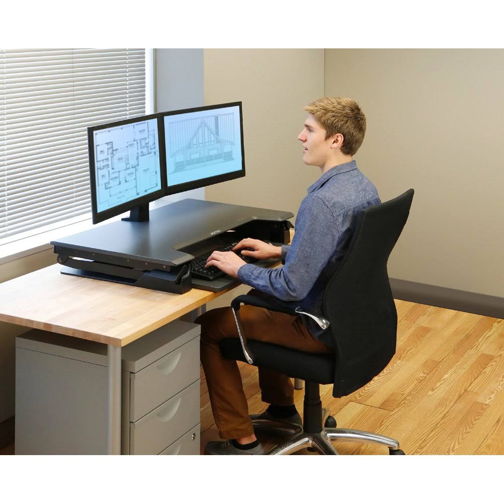 Ergotron WorkFit Sit-Stand Desktop Workstation, Black