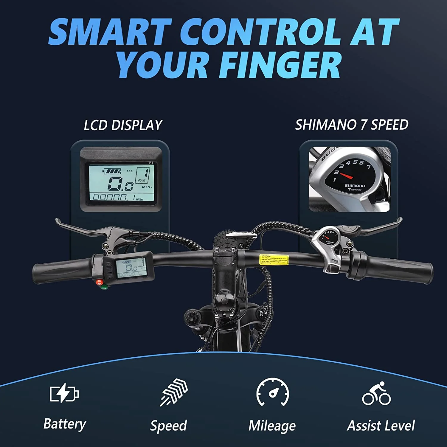 PEXMOR Electric Bike for Adult, 26" Fat Tire Adult Ebike Electric Bicycle 500W 48V 13AH Removable Battery, 20MPH Electric Mountain Bike Snow Beach E-Bike Suspension Fork Shimano 7 Speed