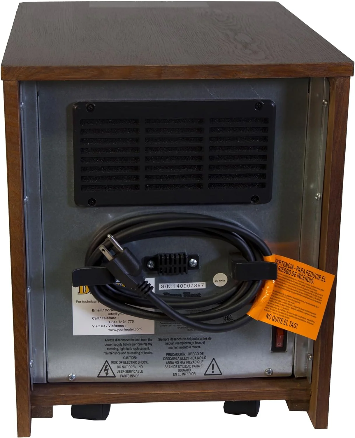 QEH1410 Infrared Quartz Heater, Oak
