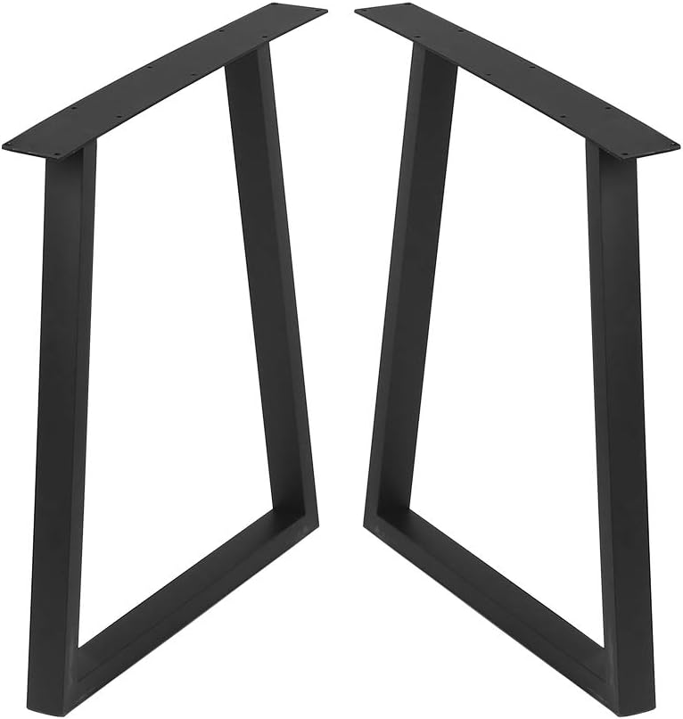 Metal Table Legs Cast Iron Dining Table Legs,Industrial Black Bench Legs Desk Legs,Rustic Heavy Duty DIY Furniture Legs,Square Tube Coffee Table Legs 2 PCS(28�� Height 35�� Wide)
