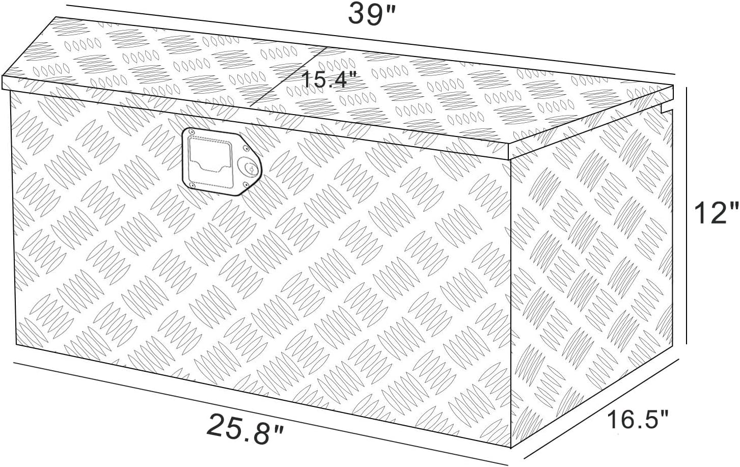Aluminum Trailer Tongue Box,Trailer Tool Box Chest for Pickup RV Trailer,Toolbox Storage Organizer with Lock and Keys,39"x 16.5"x 12" - Black
