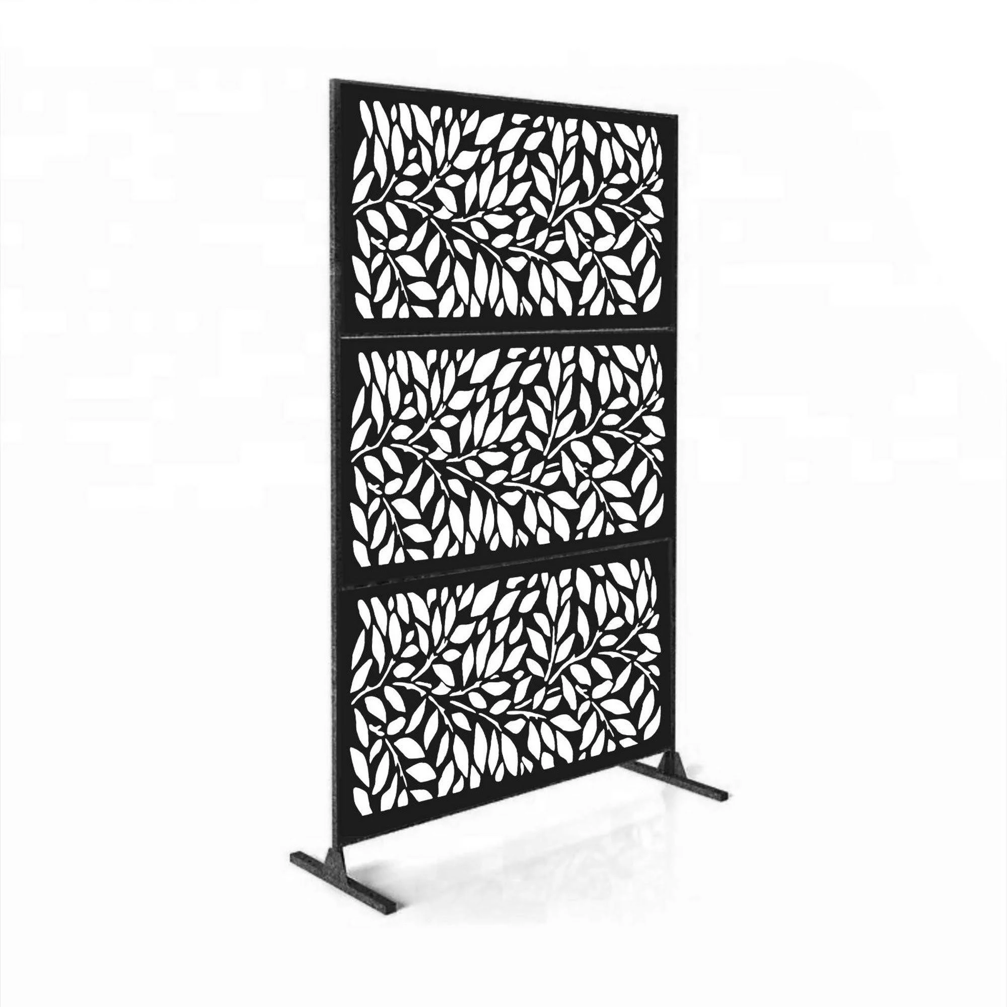 HighlandHome Laser Cut Metal Privacy Fence Screen - TreeLeaves - 3pcCombo/75 x 48
