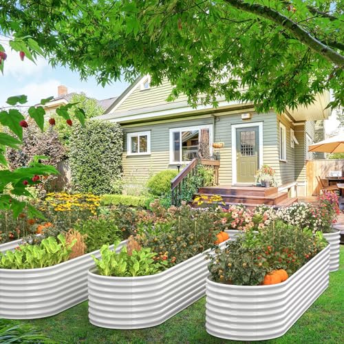 FRIZIONE Raised Garden Bed Outdoor, Raised Garden Beds for Flower, Raised Planter Box Outdoor for Herb, Vegetable - N1