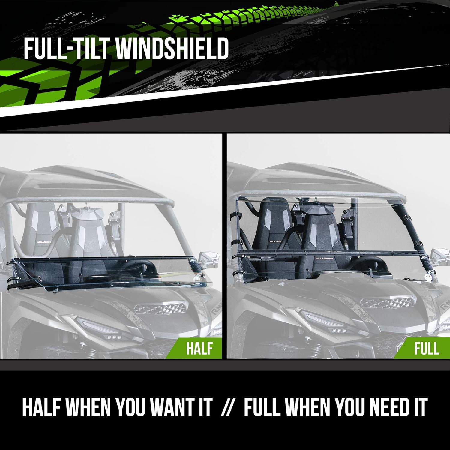 UTV Windshield Full Tilting 3/16" Compatible with Yamaha RMAX - Made in the USA!
