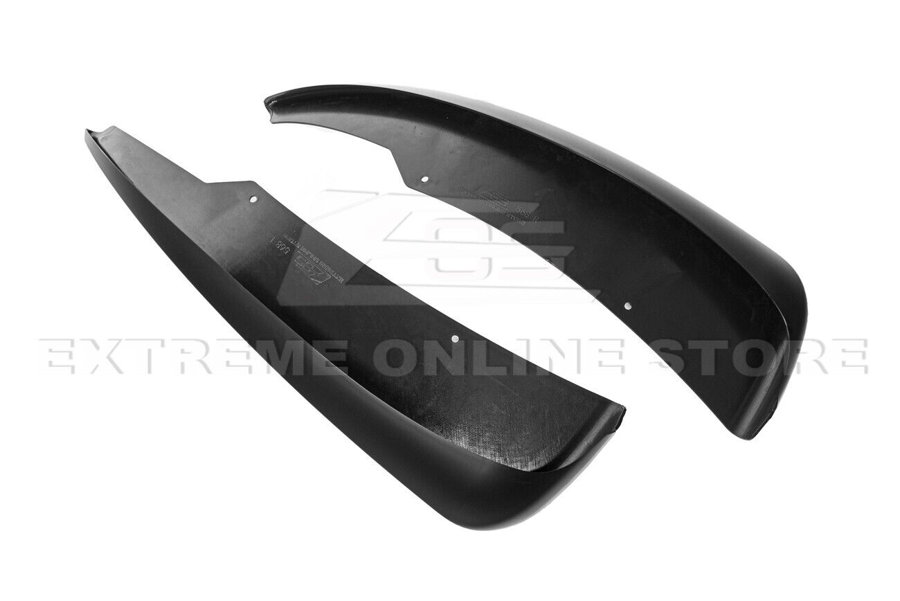 Replacement For 1997-2004 Chevrolet Corvette C5 ALL Models | GM Factory XL Extended Style Front & Rear Side Splash Guards Mud Flap Pair ( ABS Plastic - Matte Black )