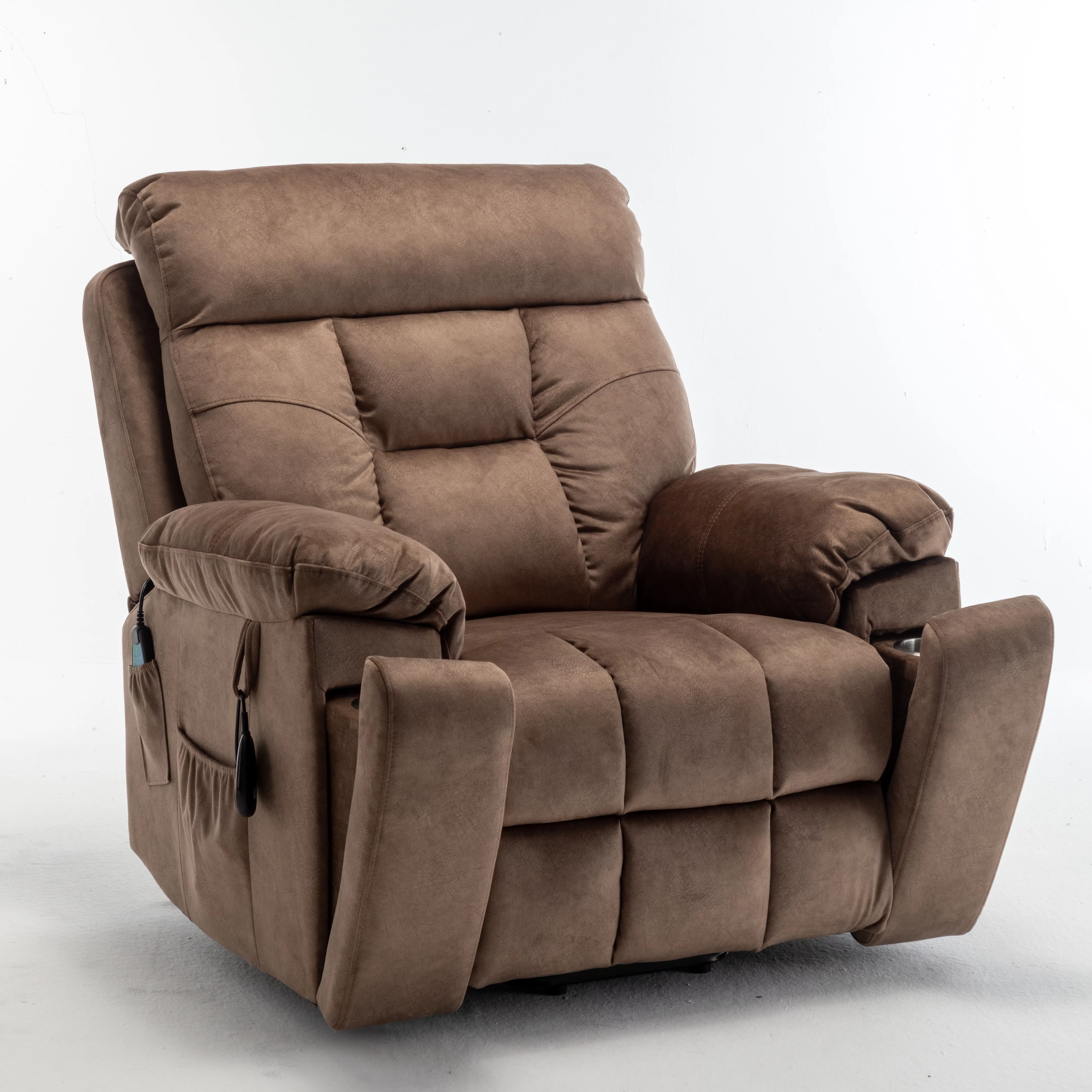 Power Lift Recliner Chair, Legahome 26in Oversize Large Electric Lift Recliners for Elderly with Heat and Massage, 3 Position Electric Recliner Chair for Home Use with Hidden Cup Holder, Dark Brown