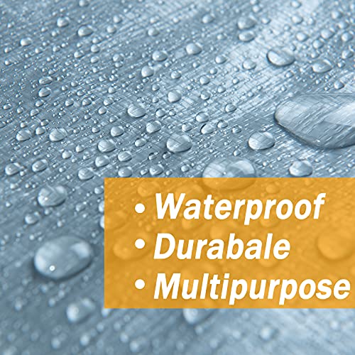 50x100 Stander Duty 6 Mil Tarp Cover, Waterproof, UV Resistant, Rip and Tear Proof, Poly Tarpaulin with Reinforced Edges for Roof, Camping, Patio, Pool Cover, Boat, Blue