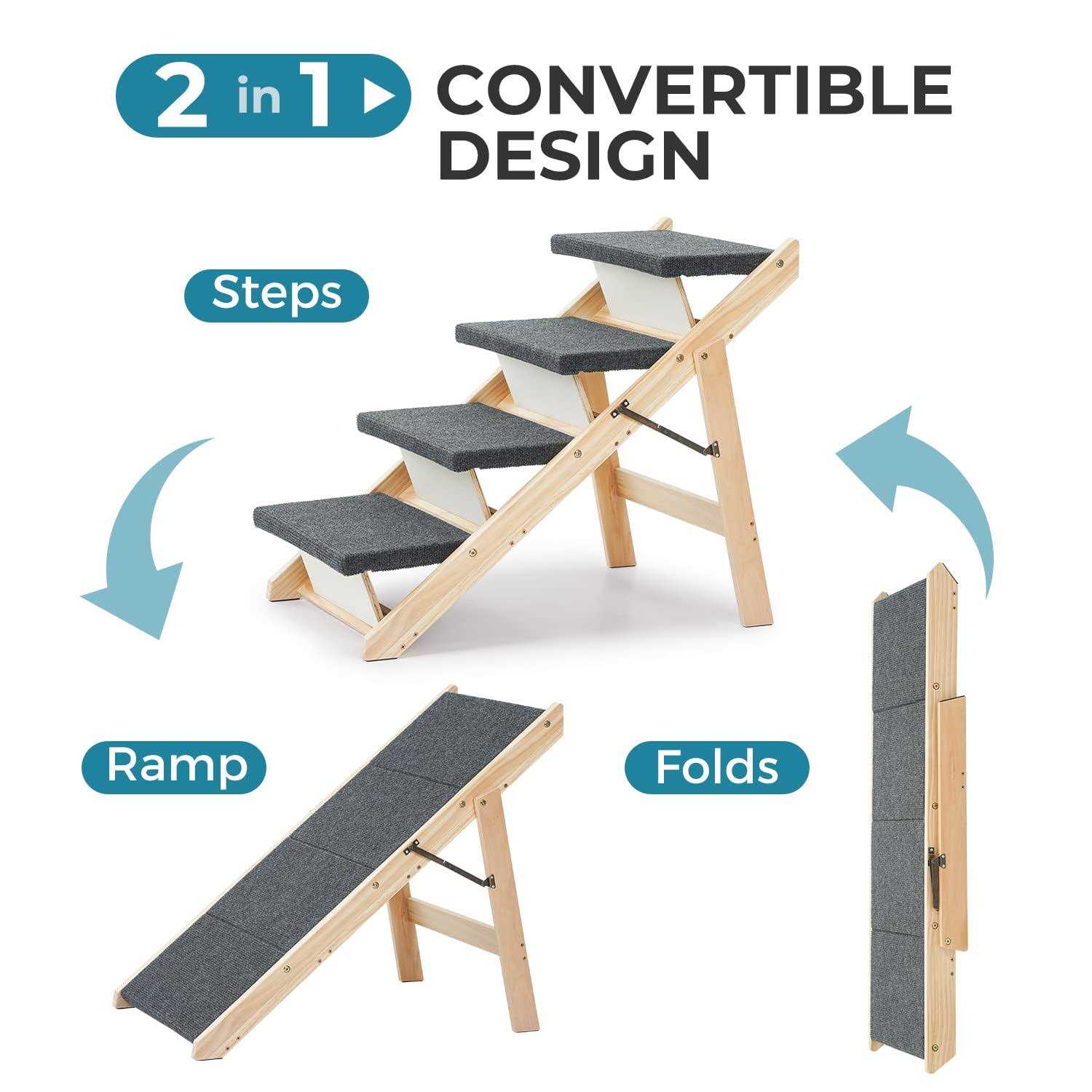 Sweetbin Wooden Pet Stairs/Pet Steps for All Dogs and Cats Up to 150Lbs - Pet Supplies online store