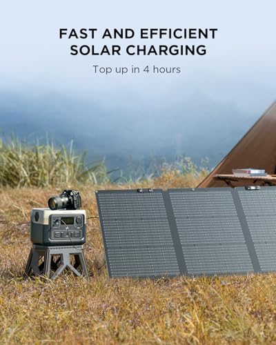 EF ECOFLOW Portable Power Station RIVER 2 Max 500, 499Wh LiFePO4 Battery/ 1 Hour Fast Charging, Up To 1000W Output Solar Generator (Solar Panel Optional) for Outdoor Camping/RVs/Home Use