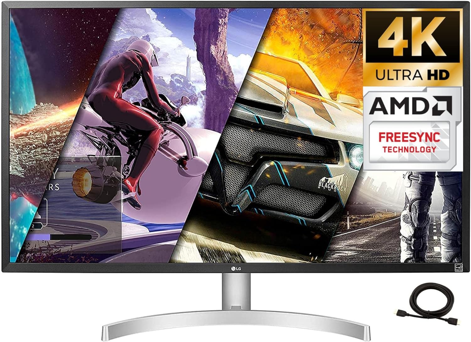 2022 Newest LG 32" 4K UHD(3840 x 2160) Gaming and Business Monitor, 60Hz VA Display with AMD FreeSync, Speaker Included, DCI-P3 95% Color Gamut, HDR 10, 4ms Response Time, HDMI, DisplayPort HDMI