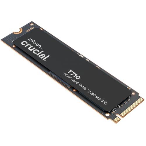 Crucial T705 2TB PCIe Gen5 NVMe M.2 SSD - Up to 14,500 MB/s - Game Ready - Internal Solid State Drive (PC) - +1mo Adobe CC - CT2000T705SSD3