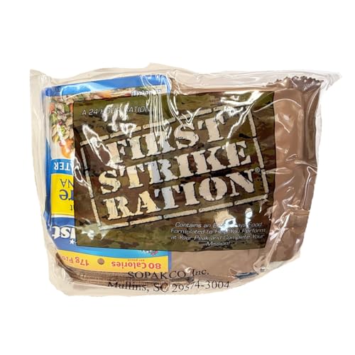 First Strike Ration – 2027 Inspection Date – Military MRE Case (9 Menus) – 24-Hour Compact Meal Kit – Emergency, Survival, Tactical Use – 9 Rations