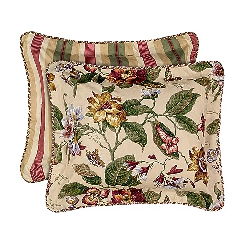 Waverly Laurel Springs Modern Farmhouse Floral 3-Piece Reversible Quilt Bedding Bedspread Set, King, Parchment