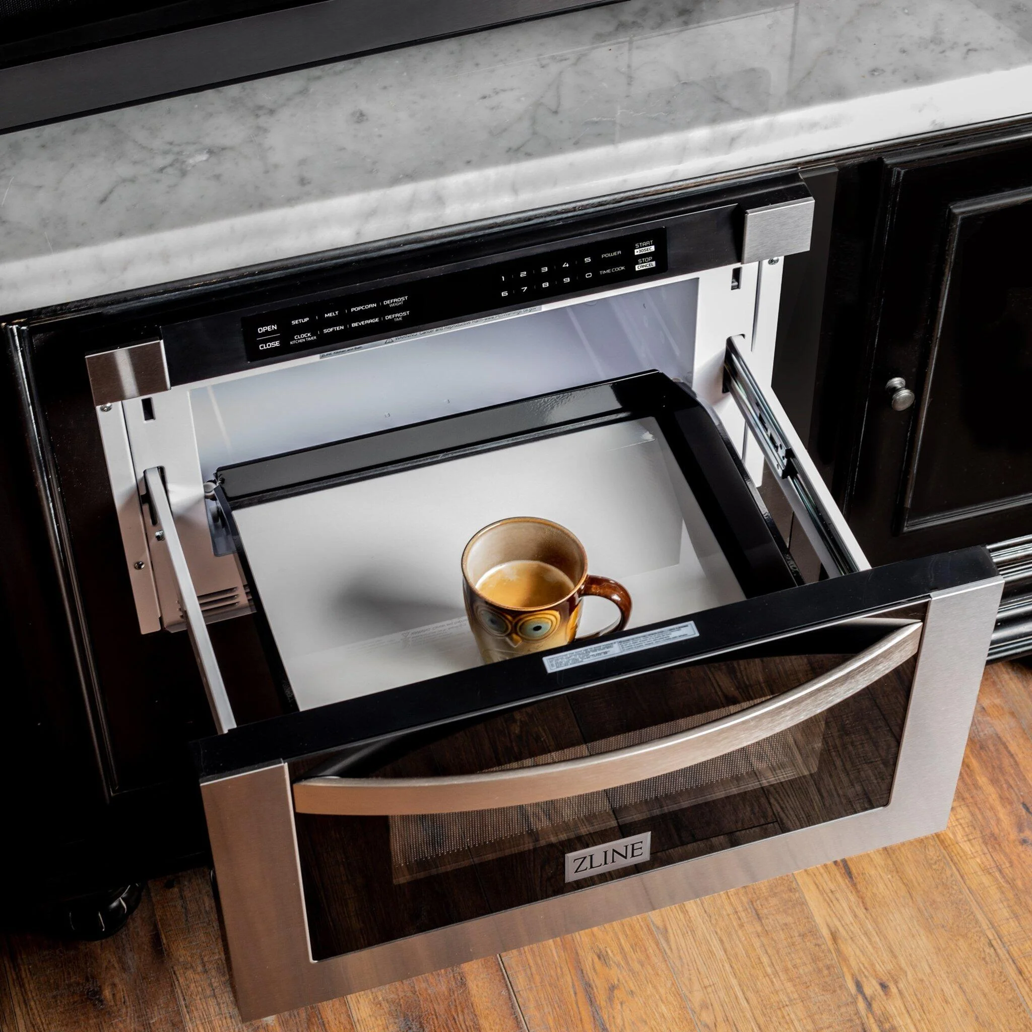 ZLINE 24" 1.2 cu. ft. Microwave Drawer in Black Stainless Steel