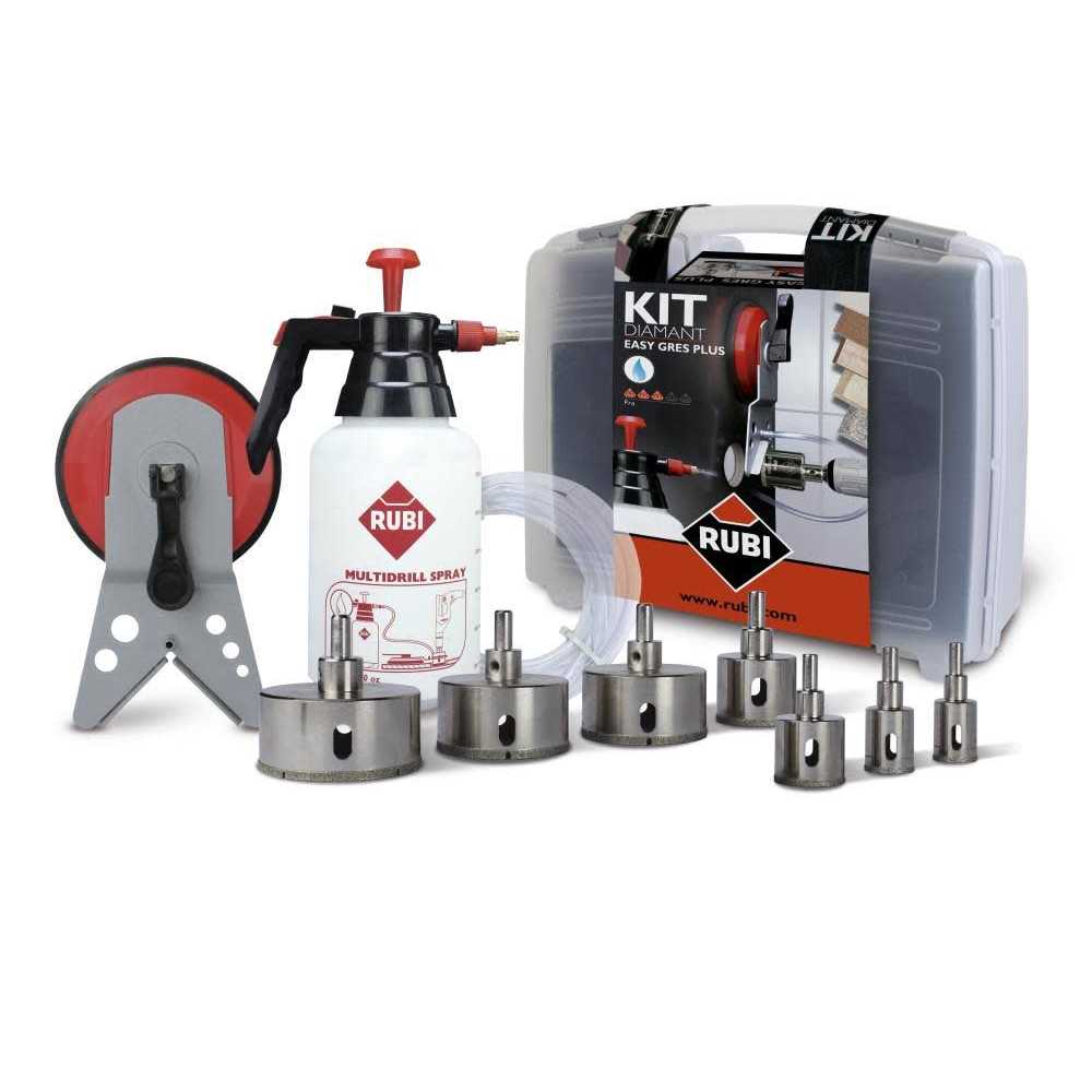 Rubi Tools Hole Saw Diamond Drilling Bits Easy Gres Plus Kit 51919