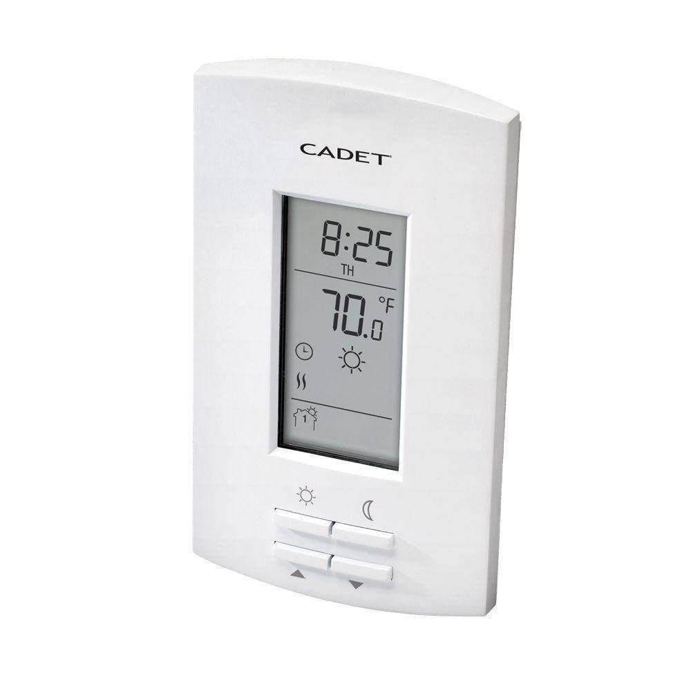 Cadet Electronic Thermostat, Programmable, White