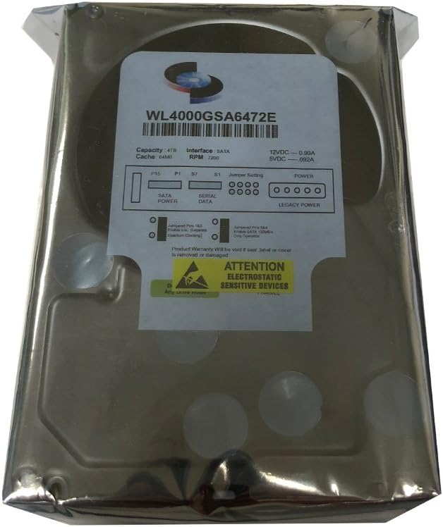 WL 4TB 7200RPM 64MB Cache SATA 6.0Gb/s (Enterprise Grade) 3.5 Hard Drive (for Server, RAID, NAS, DVR, Desktop PC) w/1 Year Warranty