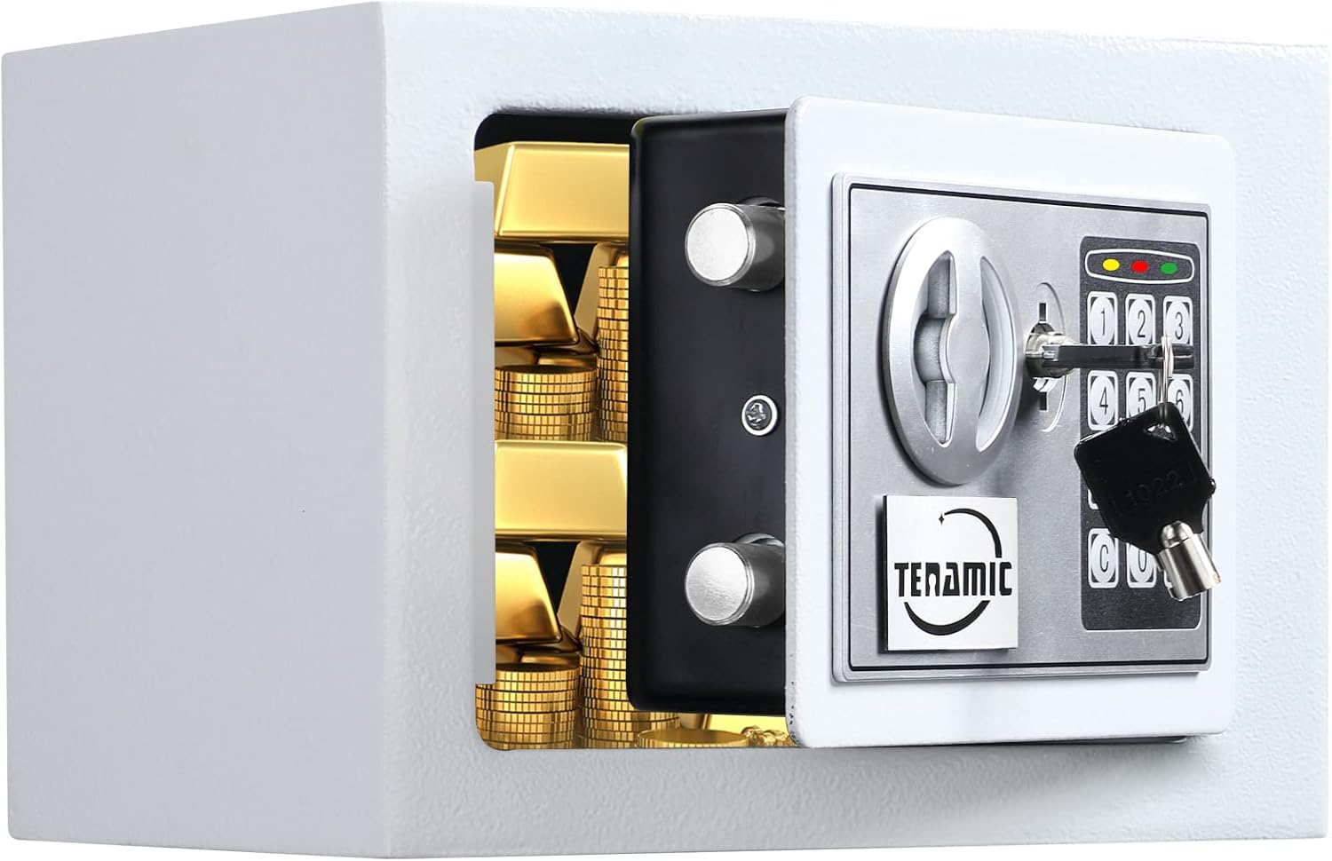 TENAMIC Safe Box 0.23 Cubic Feet Electronic Digital Security Box, Keypad Lock Box Cabinet Safes, Solid Alloy Steel Office Hotel Home Safe, Pink Pack of 2