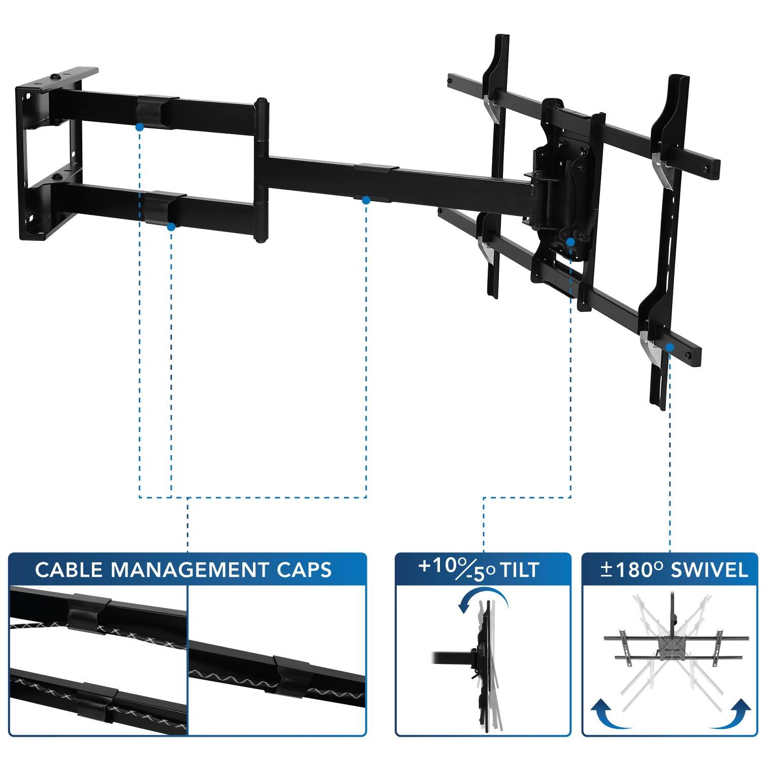 Mount-It! Extending Long Arm TV Mount for 42-70x22 Displays (MI-372)