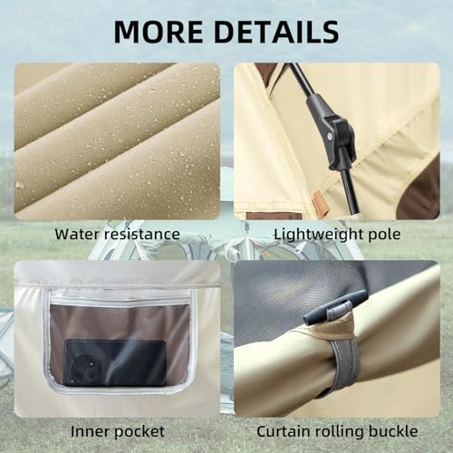 Tents for Camping 2 Person Waterproof Pop Up Camping Tent with Screen Porch 4 Ventilation Mesh Windows & 2 Doors Portable for Camping, Hiking, Beach, Backpacking, and Outdoors