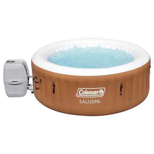 Coleman SaluSpa Miami AirJet 2 to 4 Person Round Inflatable Hot Tub Portable Outdoor Spa with 120 Soothing AirJets and Insulated Cover, Black