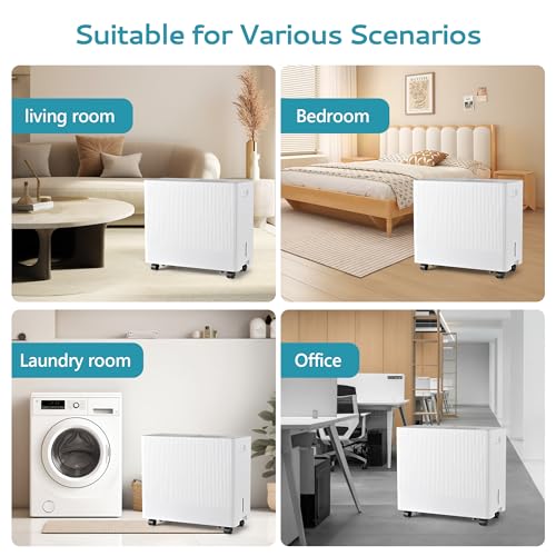 Euhomy 4500 Sq.Ft Energy Star Dehumidifier for Basement with Drain Hose, 50 Pint to 110 Pint Dehumidifier with 1.59 Gallon Water Tank, Auto Drainage,Large Dehumidifiers For Home with 4 Operation Modes