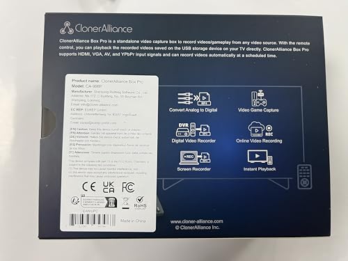 Box Pro, 1080p@60fps Video Recorder, DVR with HDMI Capture, Playback on TV. RCA/YPbPr/VGA to Digital Converter. Schedule Recording. No PC Required.